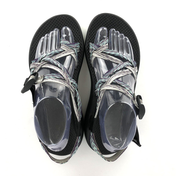 CHACO ZX2 Double Strapped Toe Loop Sandals Women's Sz 9 / 40 Pixel Weave Mint - Picture 3 of 11